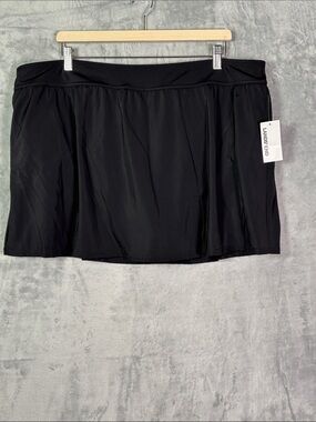 NWT New Land’s End Black Swim Suit Bottoms Skirt Size 2x (20w - 22w)